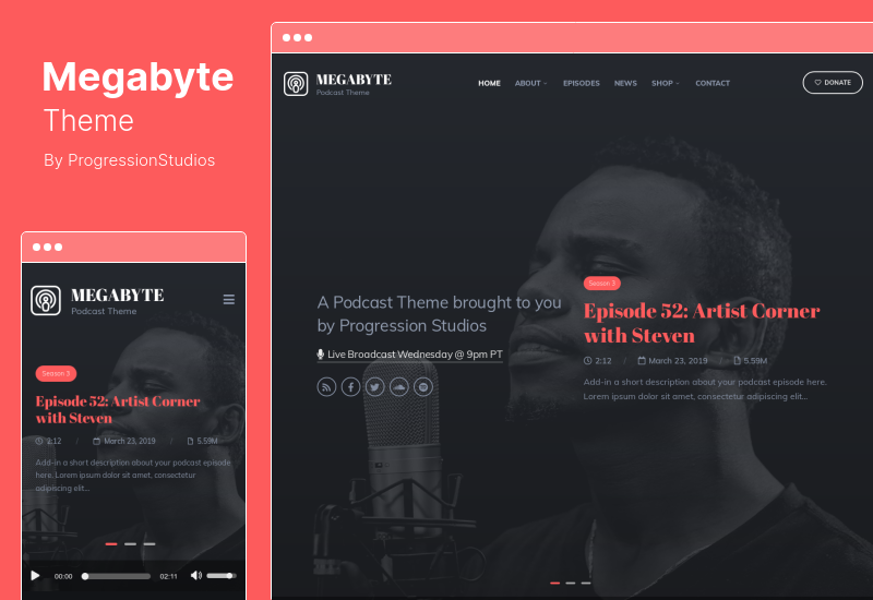 Megabyte Theme - Тема WordPress для аудио подкастов