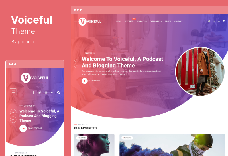 Voiceful Theme — тема WordPress для ведения блога подкастов