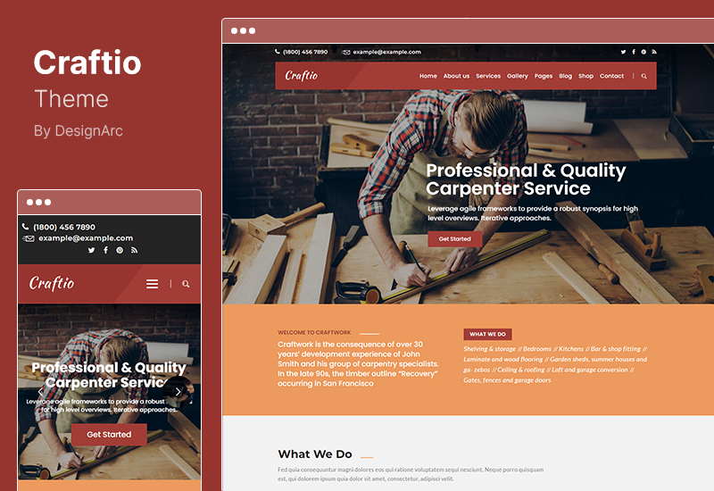 Tema Craftio - Tema de WordPress para carpinteros