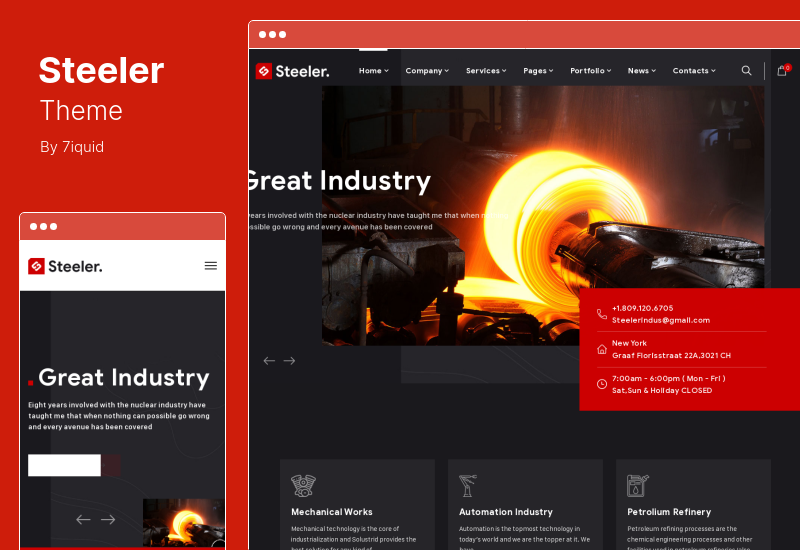 Tema Steeler - Tema de WordPress para fabricación industrial