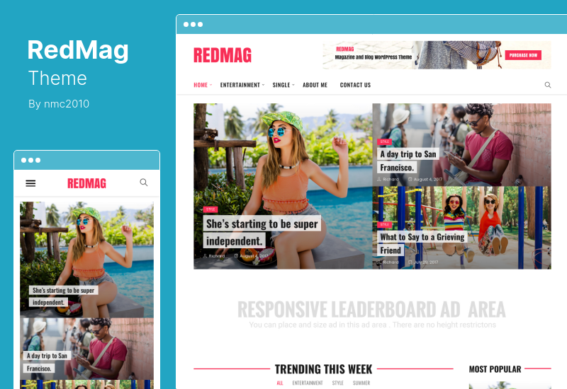 RedMag Theme - AdSense Optimized Entertainment Новая тема WordPress