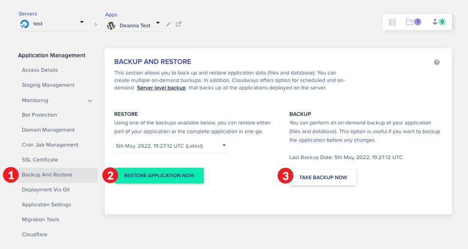 Backup a livello di applicazione