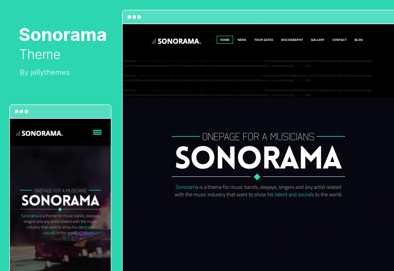 Sonorama Theme - Тема WordPress для музыканта музыкальной группы