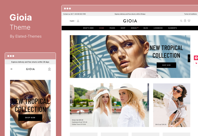 Gioia Theme — тема WordPress для современного модного магазина