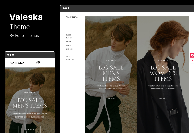 Valeska Theme - Тема WordPress для интернет-магазина Fashion