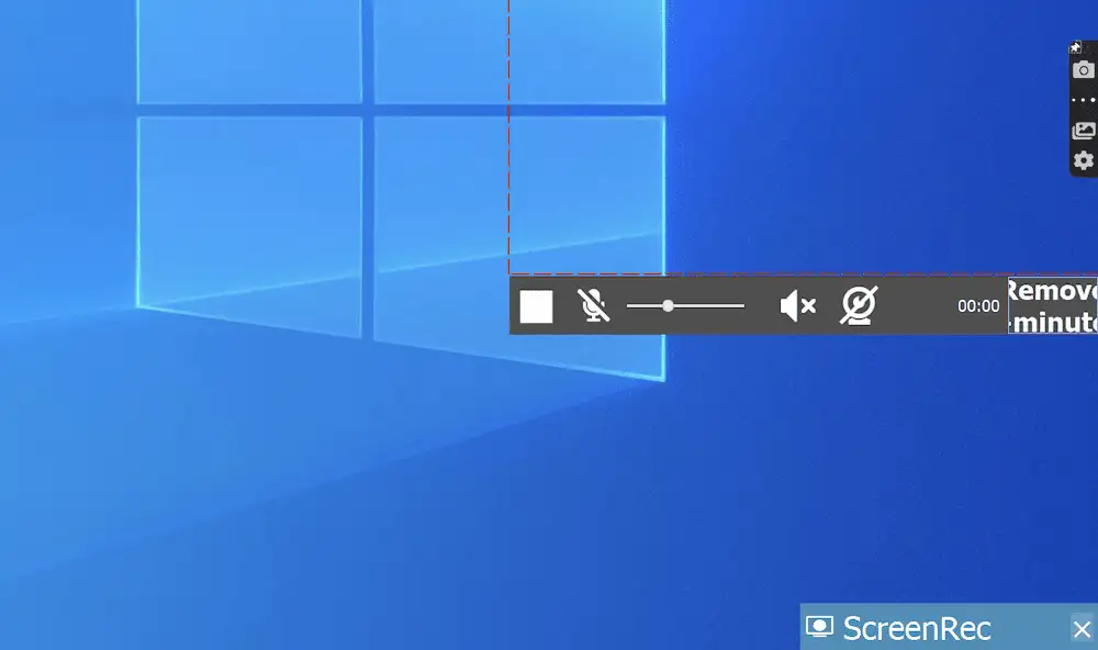 cara merekam layar di windows: bilah perekaman ScreenRec selama pengambilan