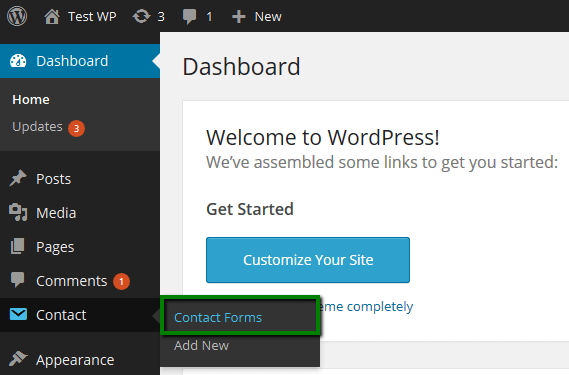 Um menu suspenso mostra como gerenciar formulários de contato no WordPress