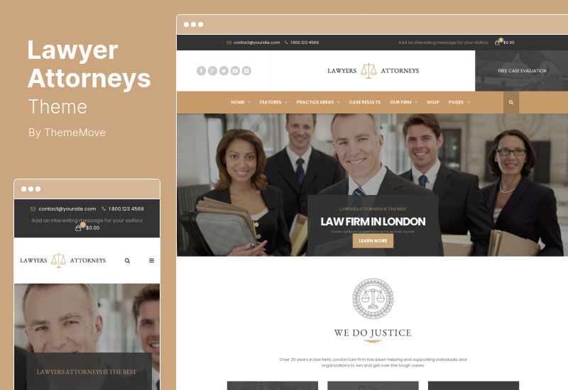 Lawyer Attorneys Theme - WordPress тема для офиса юридической фирмы