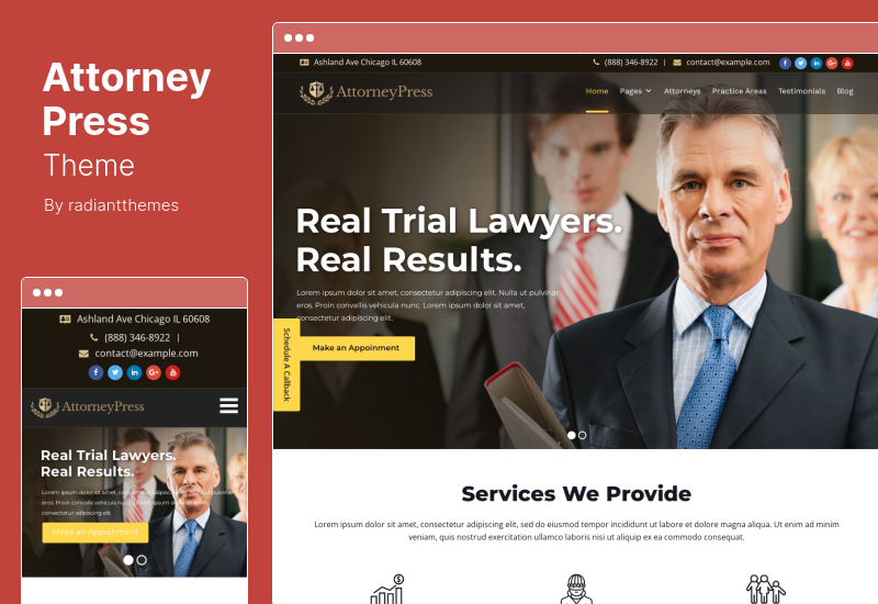 Attorney Press Theme - WordPress тема для юристов