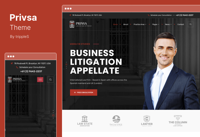 Privsa Theme - WordPress тема для юристов