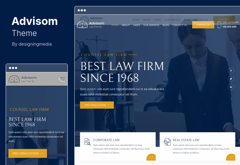 Advisom Theme - тема WordPress для юридической фирмы