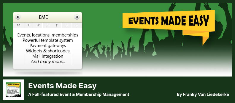Events Made Easy Plugin — полнофункциональное управление событиями и членством