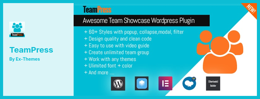 Plugin TeamPress - Plugin Showcase para membros da equipe/equipe para WordPress