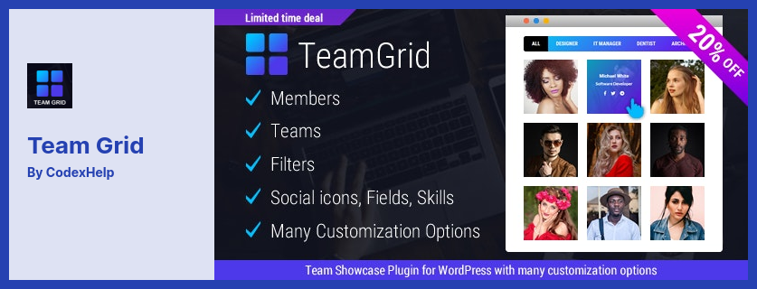 Plugin Team Grid - Team Member Showcase WordPress Plugin & Team Editor