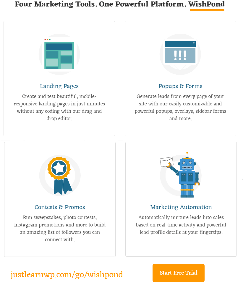 Wishpond 的免費登陸頁面構建器和營銷工具