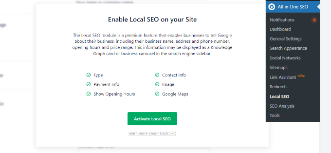 Activate local SEO