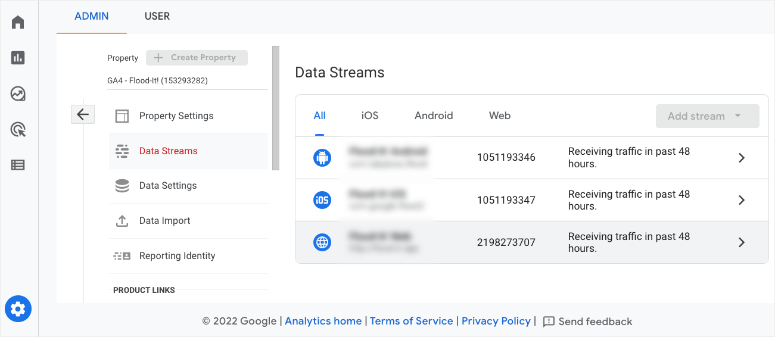 GA4 data streams