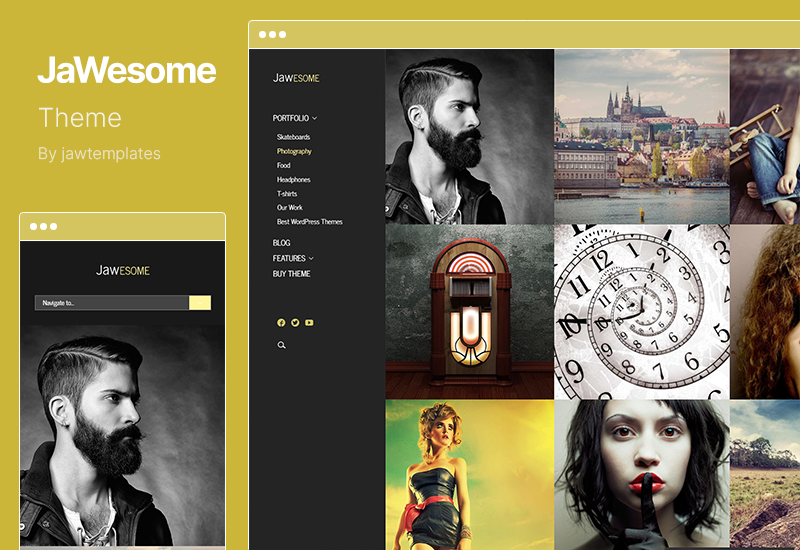 JaWesome Theme — тема WordPress для портфолио дизайнерских продуктов