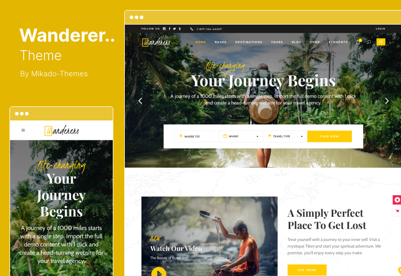 Tema Wanderers - Tema WordPress pentru călătorii de aventură și turism