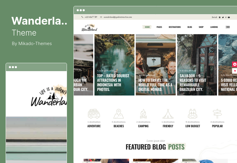 Tema Wanderland - Tema WordPress pentru blog de călătorie