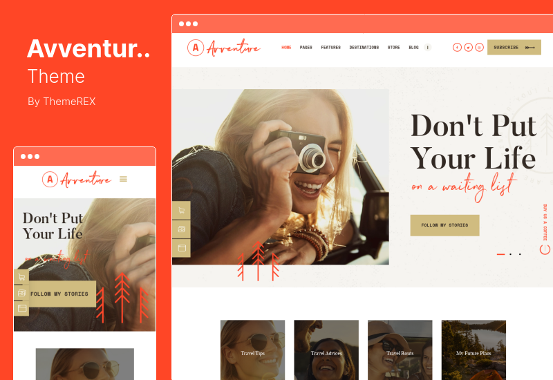 Tema Avventure - Tema WordPress pentru blog personal de călătorie și stil de viață