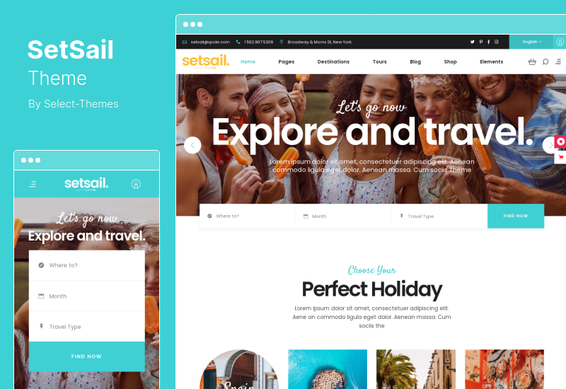 SetSail Theme - Tema WordPress pentru agenție de turism