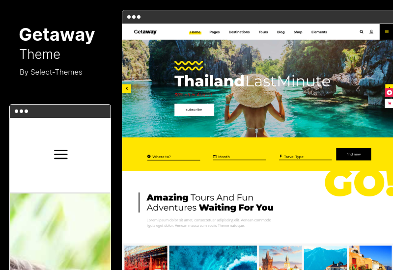 Getaway Theme - Tema WordPress pentru călătorii și turism