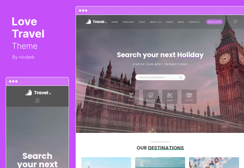 Love Travel Theme - Tema WordPress pentru agenție de turism creative