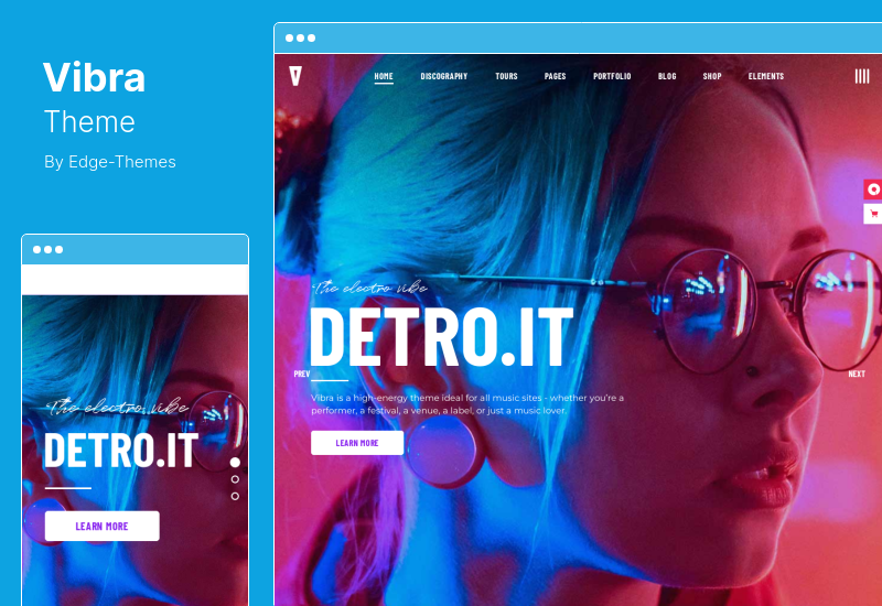 Tema Vibra - Tema WordPress Musik untuk DJ, Festival Artis