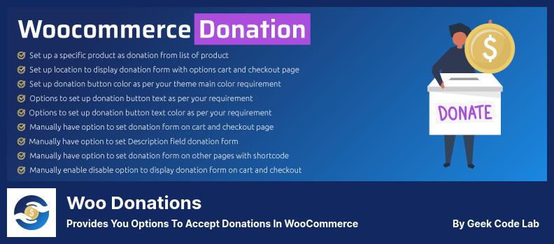 Плагин Woo Donations — предоставляет вам возможность принимать пожертвования в WooCommerce