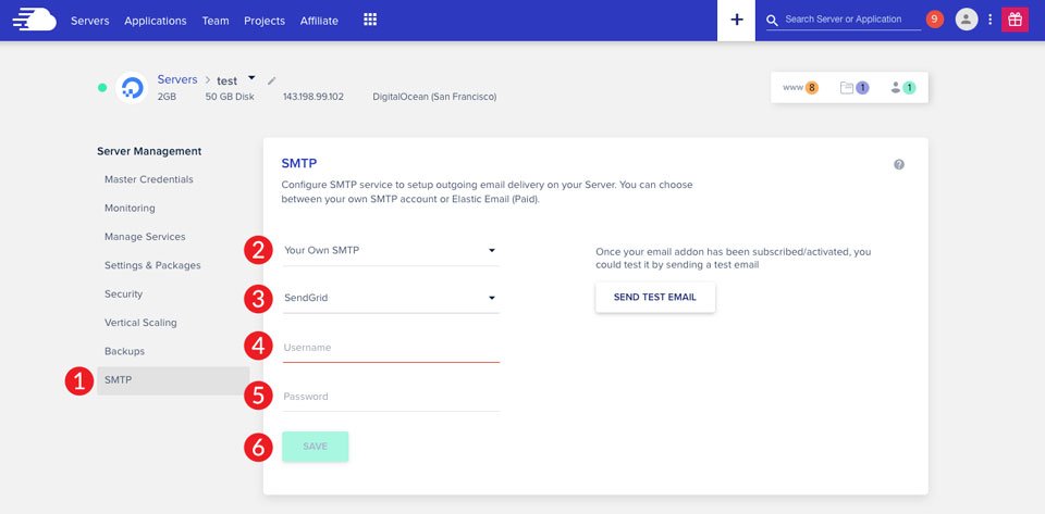 Configura le campagne di email marketing di SendGrid Cloudways