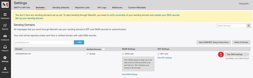 Testare le impostazioni DNS