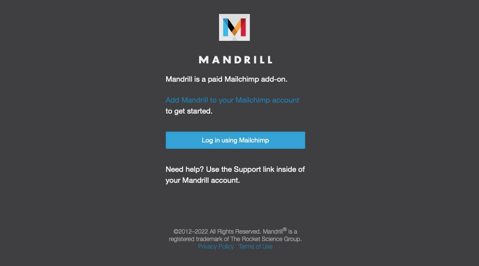 Accedi a Mandrill