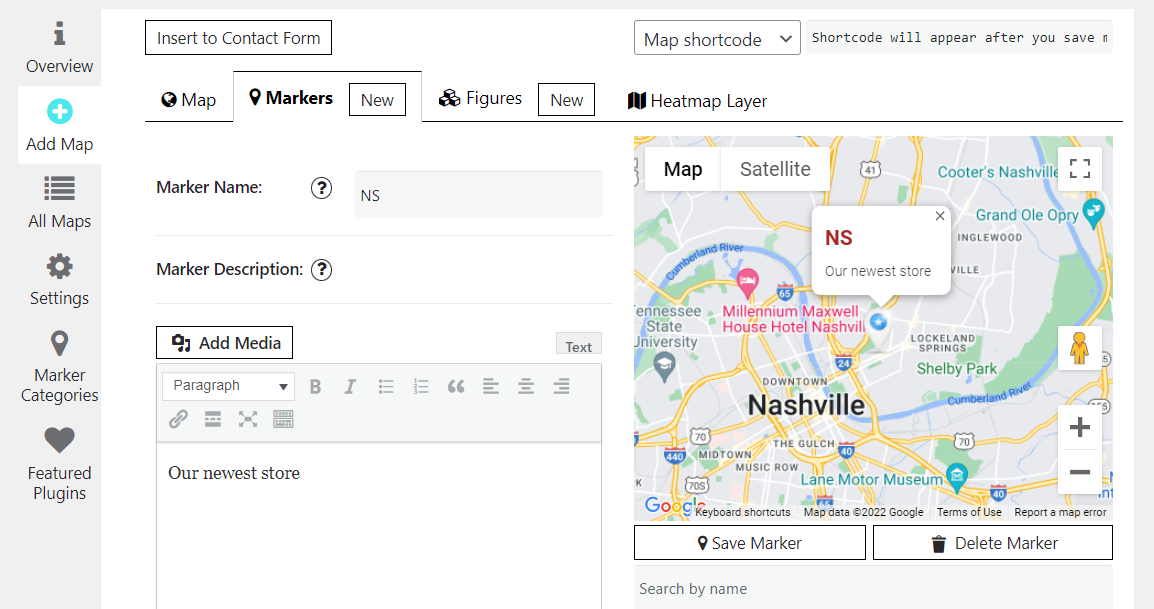 Personalizzazione degli indicatori di mappa in Easy Google Maps