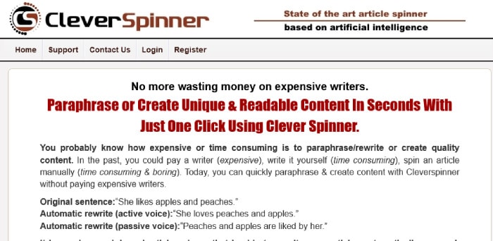 CleverSpinner intelligente riscrittore di articoli e spinner