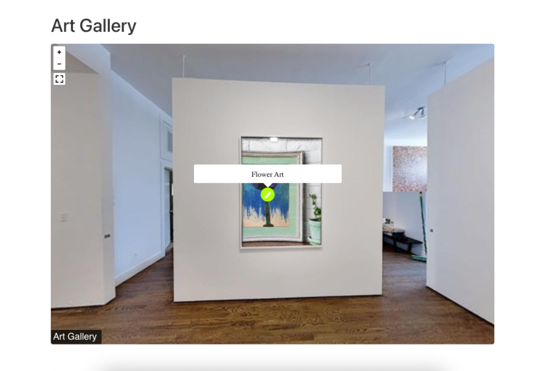 Contenuti hotspot su VR Gallery Tour