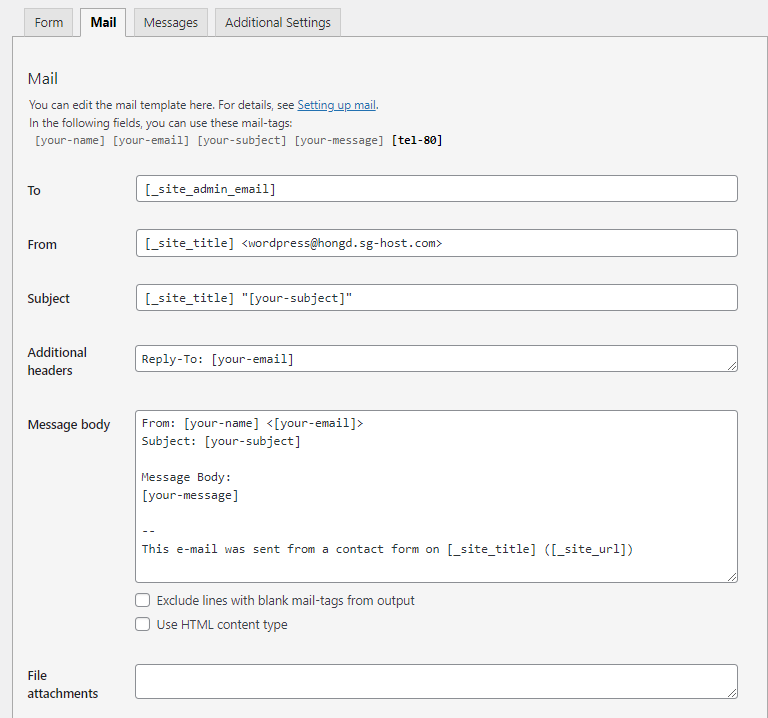 PPWP Pro: Configurați setările de e-mail pentru Formularul de contact 7