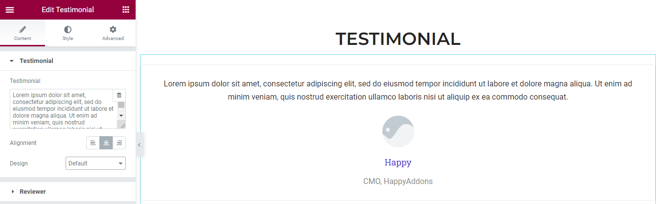 Manage Testimonial Content