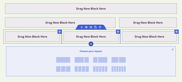 Selecting a row layout in SeedProd