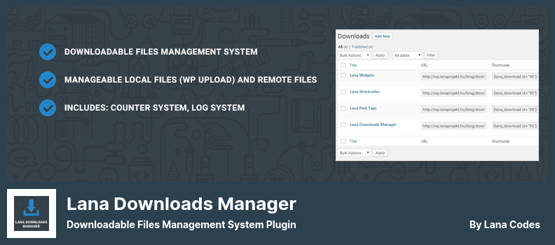 Lana Downloads Manager Plugin - Plugin Sistem Manajemen File yang Dapat Diunduh