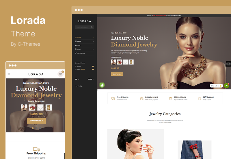 Tema Lorada - Tema de WordPress para comercio electrónico de Elementor receptivo