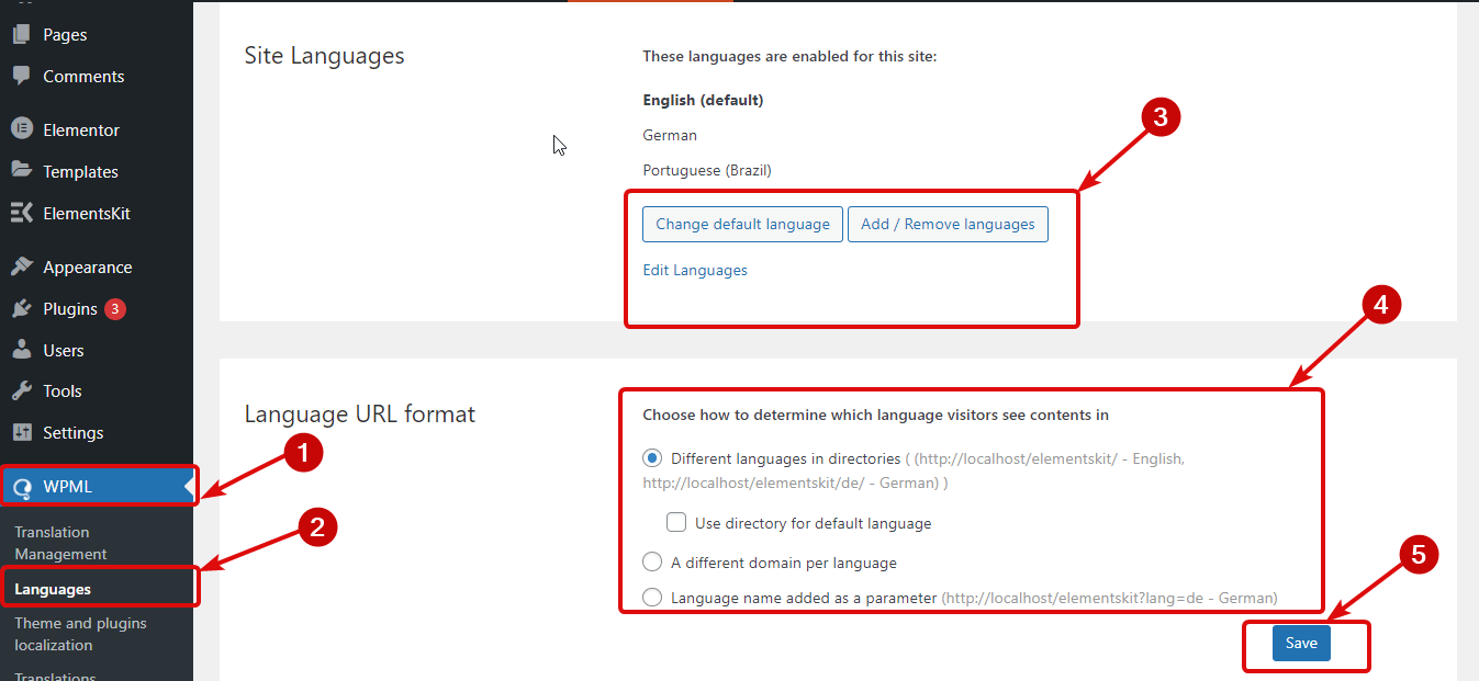 Configuración de plugins WPML para traducir páginas de Elementor