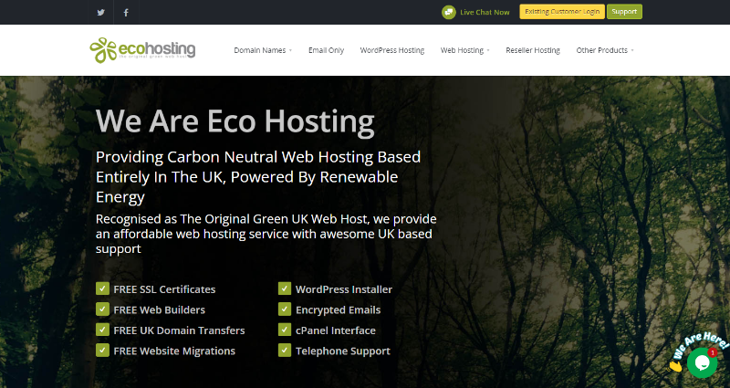 pagina de start ecohosting