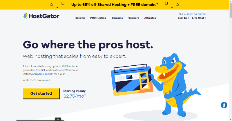 pagina de start a hostgator