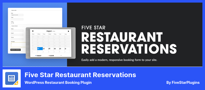 Complemento de reservas de restaurante Five Star - Complemento de reserva de restaurante de WordPress