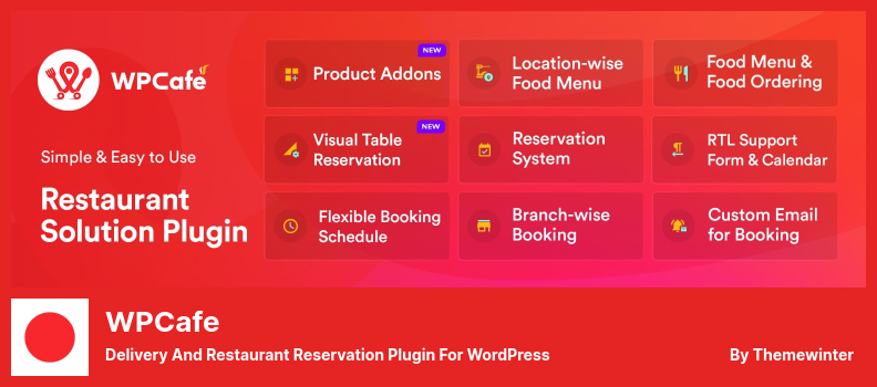 Complemento WPCafe - Complemento de reserva de restaurante y entrega para WordPress