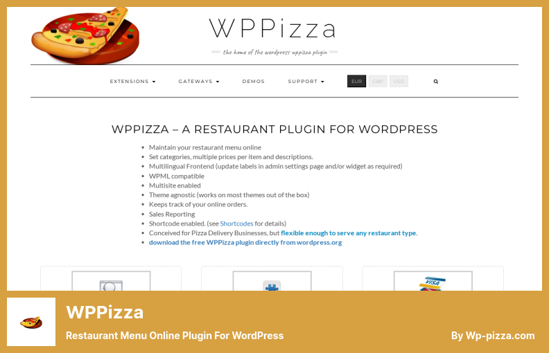 Complemento WPPizza - Complemento en línea de menú de restaurante para WordPress