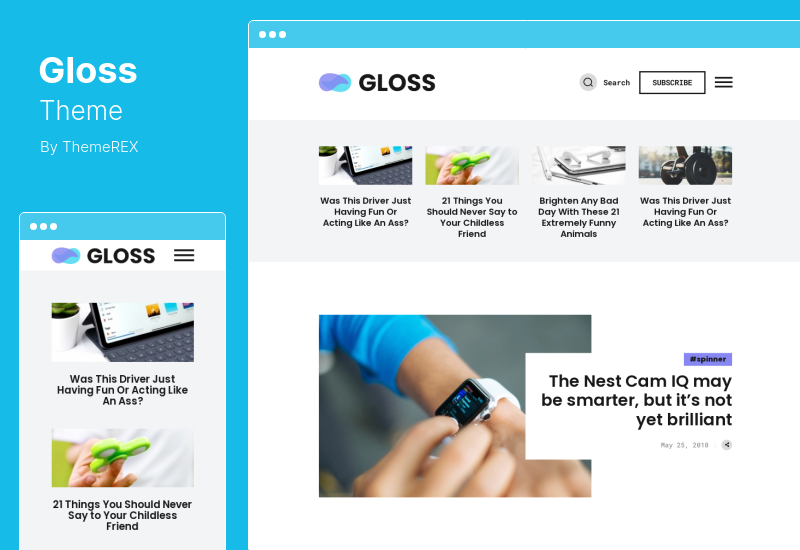 Gloss Theme - Tema de blog WordPress Viral News Magazine