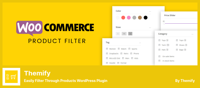 Complemento de Themify: filtre fácilmente a través de productos Complemento de WordPress