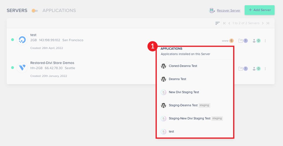 Scegli la tua applicazione di staging